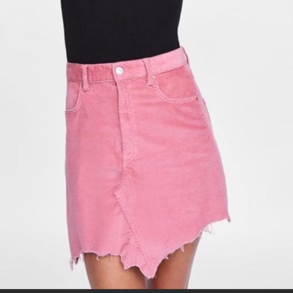 Zara Pink Corduroy Mini Skirt